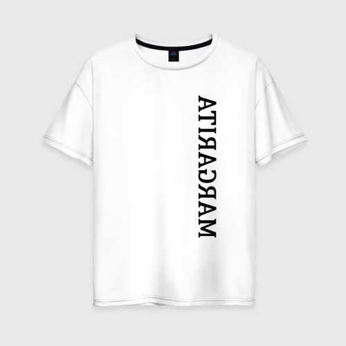 Женская футболка из хлопка оверсайз с принтом Имя Margarita, вид спереди №1