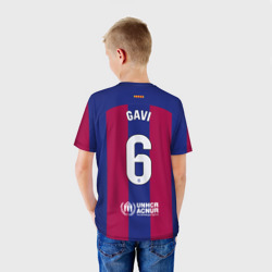 Детская футболка 3D Гави Барселона форма 23-24 домашняя - фото 2