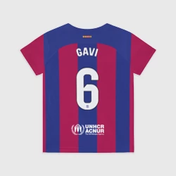 Детская футболка 3D Гави Барселона форма 23-24 домашняя