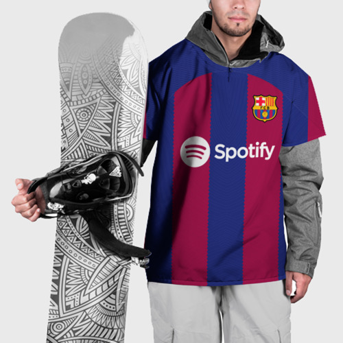 Накидка на куртку 3D Лионель Месси Барселона форма 23-24 домашняя, цвет 3D печать