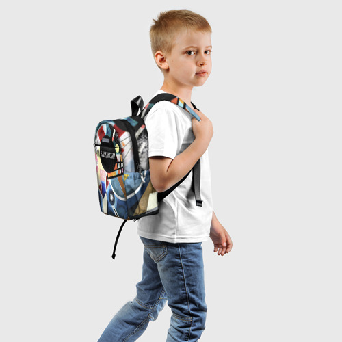 Детский рюкзак 3D с принтом Василий Кандинский супрематизм, вид сзади #1