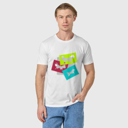 Мужская футболка хлопок Разноцветные бабочки - Хуф и Ся - фото 2