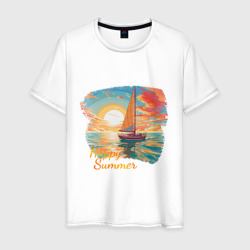 Счастливое яркое лето – Мужская футболка хлопок с принтом купить со скидкой в -20%