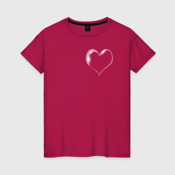 Женская футболка хлопок Мыльный пузырь в виде сердца