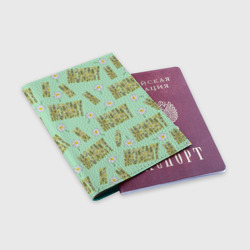 Обложка для паспорта матовая кожа Мамуля - надпись и ромашка - фото 2