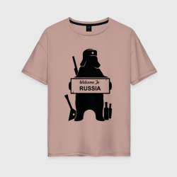 Россия медведь балалайка водка ушанка – Футболка оверсайз из хлопка с принтом купить со скидкой в -16%