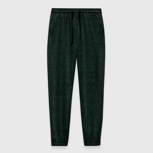Мужские брюки с принтом Текстура рябь темно-зелёный, вид спереди №1