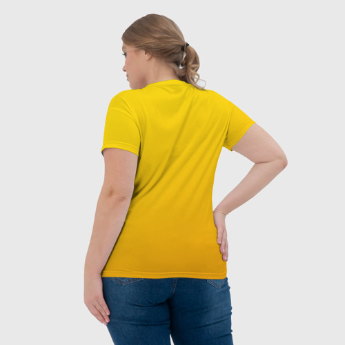 Женская футболка 3D с принтом Гомер и пончик, вид сзади #2