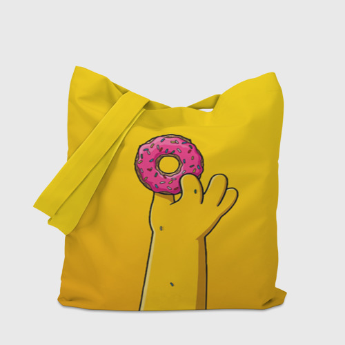 Шоппер 3D с принтом Гомер и пончик, вид сбоку #3