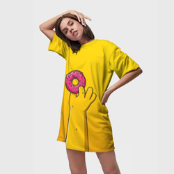 Платье-футболка 3D Гомер и пончик - фото 2