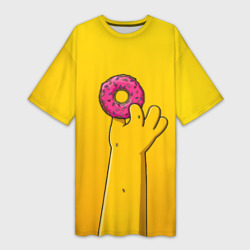 Платье-футболка 3D Гомер и пончик