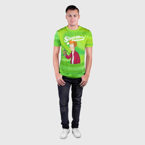 Мужская футболка 3D Slim Фрай в потоках газировки, цвет 3D печать - фото 4