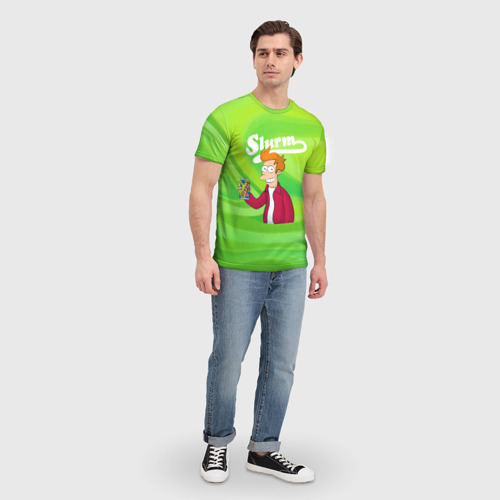 Мужская футболка 3D Фрай в потоках газировки, цвет 3D печать - фото 5
