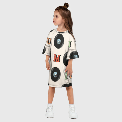 Детское платье 3D с принтом Виниловое ретро, фото на моделе #1