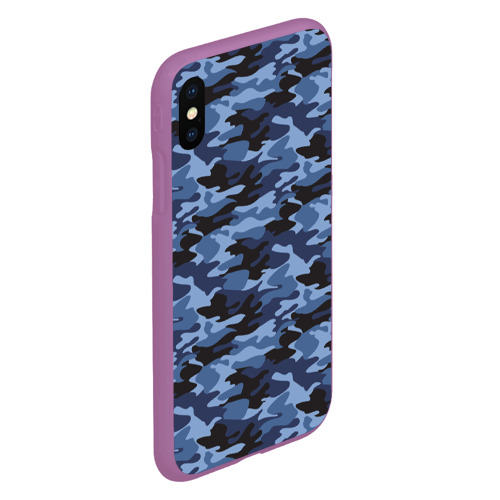 Чехол для iPhone XS Max матовый Камуфляж Омона и Росгвардии, цвет фиолетовый - фото 3