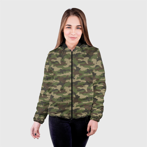 Женская куртка 3D Камуфляж лесной зелёный, цвет черный - фото 3