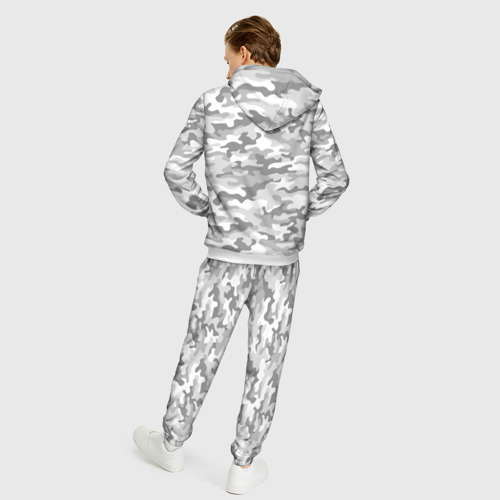 Мужской костюм с толстовкой 3D Камуфляж серый, цвет белый - фото 4