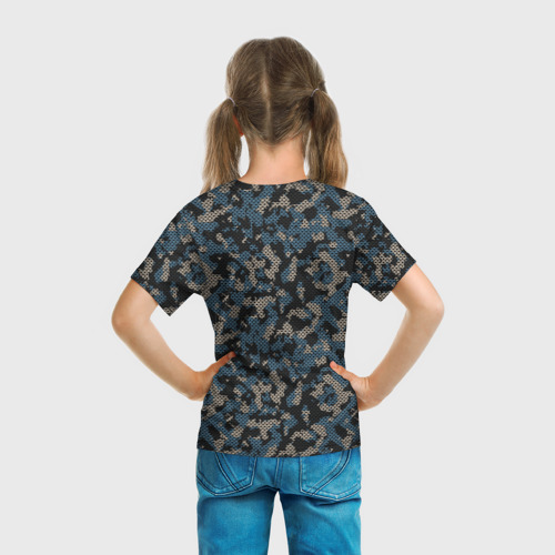 Детская футболка 3D Камуфляж сеточный, цвет 3D печать - фото 6