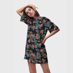 Платье-футболка 3D Модный разноцветный камуфляж - фото 2