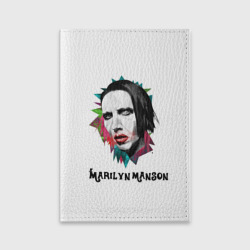 Обложка для паспорта матовая кожа Marilyn Manson art