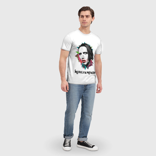Мужская футболка 3D Marilyn Manson art, цвет 3D печать - фото 5