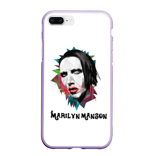 Чехол для iPhone 7Plus/8 Plus матовый Marilyn Manson art, цвет светло-сиреневый