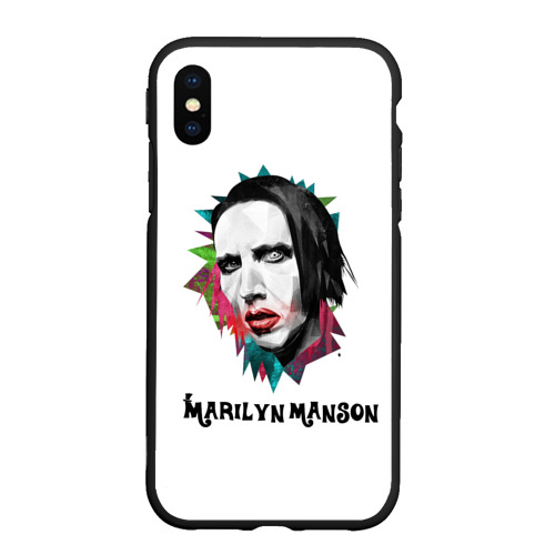 Чехол для iPhone XS Max матовый Marilyn Manson art, цвет черный