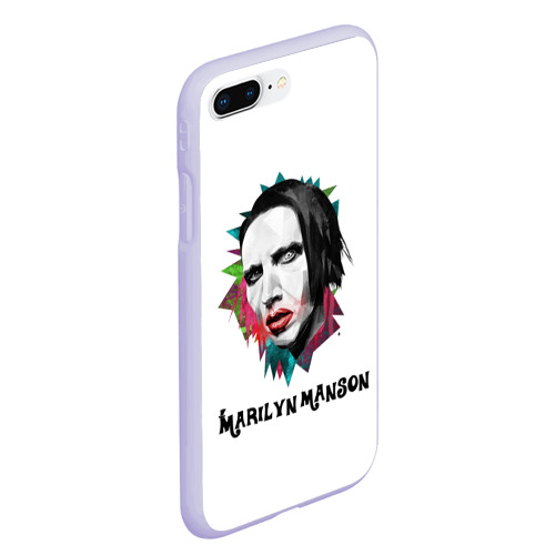 Чехол для iPhone 7Plus/8 Plus матовый Marilyn Manson art, цвет светло-сиреневый - фото 3