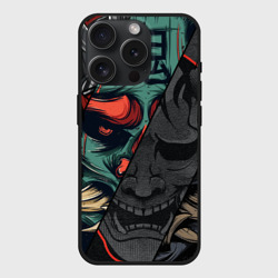 Чехол силиконовый для Apple iPhone 15 Pro Мax матовый Демон самурай - Они