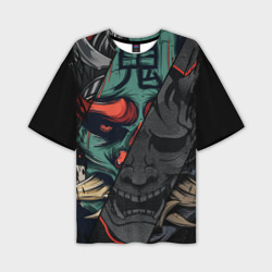 Демон самурай - Они – Мужская футболка oversize 3D с принтом купить со скидкой в -50%