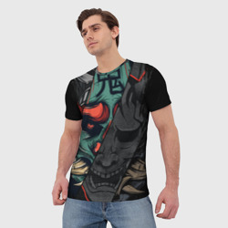 Мужская футболка 3D Демон самурай - Они - фото 2