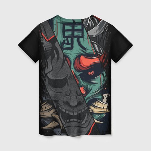 Женская футболка 3D Демон самурай - Они, цвет 3D печать - фото 2