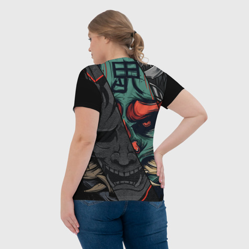 Женская футболка 3D Демон самурай - Они, цвет 3D печать - фото 7