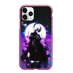 Чехол для iPhone 11 Pro Max матовый Nier Automata 2b neon