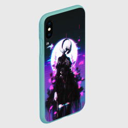 Чехол для iPhone XS Max матовый Nier Automata 2b neon - фото 2