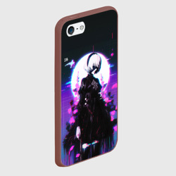 Чехол для iPhone 5/5S матовый Nier Automata 2b neon - фото 2