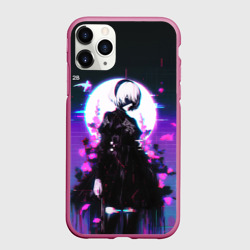 Чехол для iPhone 11 Pro матовый Nier Automata 2b neon