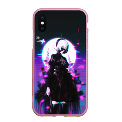 Чехол для iPhone XS Max матовый Nier Automata 2b neon