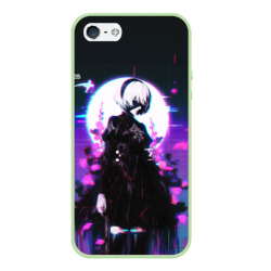 Чехол для iPhone 5/5S матовый Nier Automata 2b neon