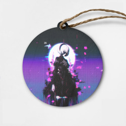 Деревянная игрушка круг Nier Automata 2b neon