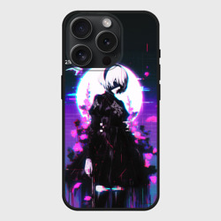 Чехол силиконовый для Apple iPhone 15 Pro матовый Nier Automata 2b neon