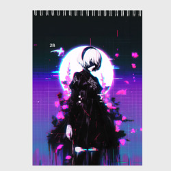 Скетчбук Nier Automata 2b neon