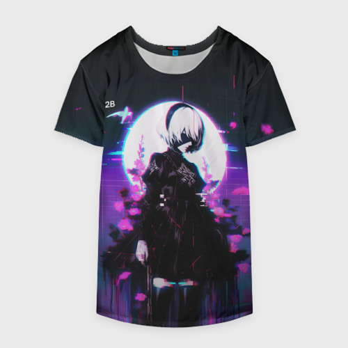 Накидка на куртку 3D Nier Automata 2b neon, цвет 3D печать - фото 4