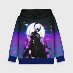 Детская толстовка 3D Nier Automata 2b neon