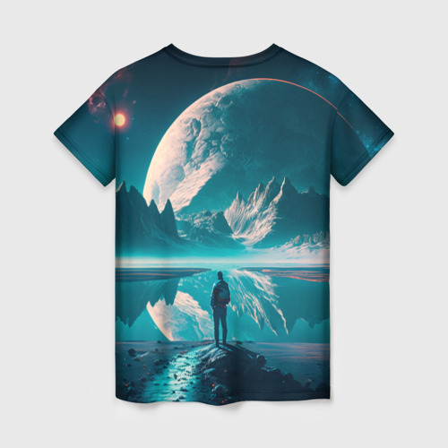 Женская футболка 3D Человек на неизвестной планете, цвет 3D печать - фото 2
