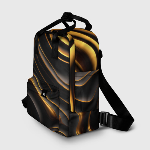 Женский рюкзак 3D с принтом Золотые барельефы, фото на моделе #1