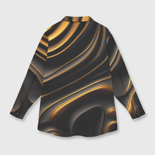 Женская рубашка oversize 3D с принтом Золотые барельефы, вид сзади #1