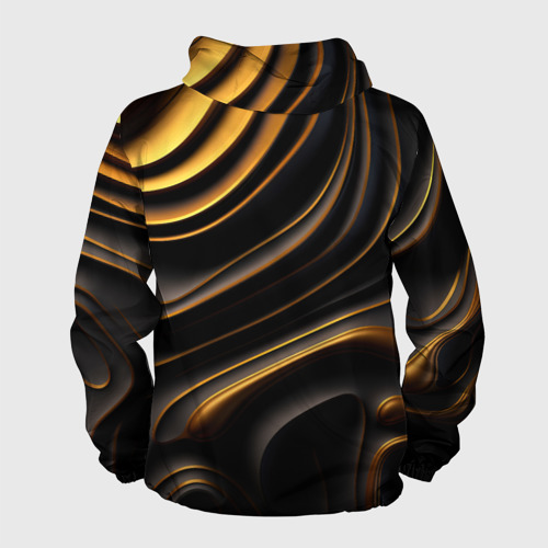 Мужская ветровка 3D с принтом Золотые барельефы, вид сзади #1