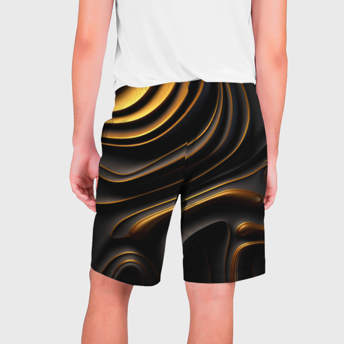 Мужские шорты 3D с принтом Золотые барельефы, вид сзади #1