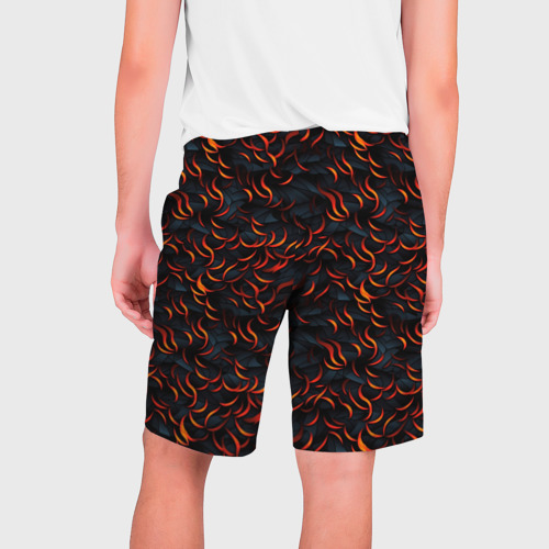 Мужские шорты 3D с принтом Оранжевые лепестки, вид сзади #1